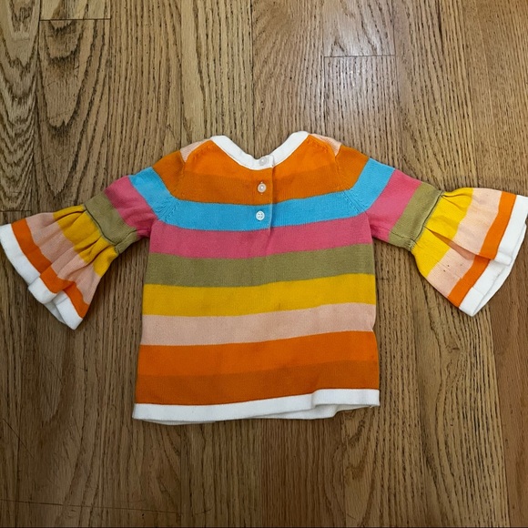 Janie & Jack Rainbow Stripe Bell Sleeve Sweater - Picture 2 of 3